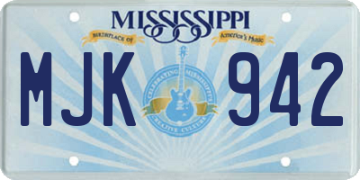 MS license plate MJK942