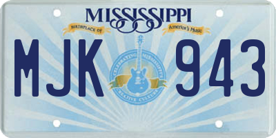 MS license plate MJK943
