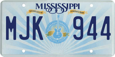 MS license plate MJK944