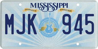 MS license plate MJK945