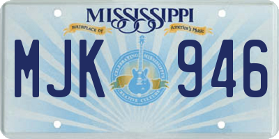 MS license plate MJK946