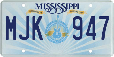 MS license plate MJK947
