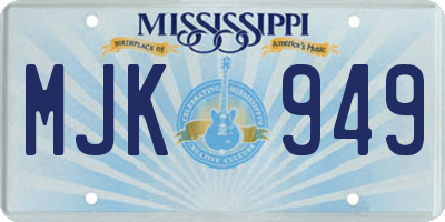 MS license plate MJK949