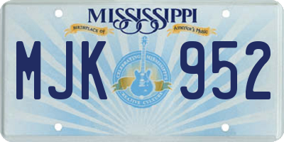 MS license plate MJK952