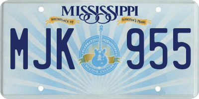 MS license plate MJK955