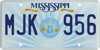 MS license plate MJK956
