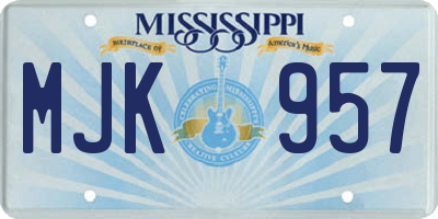 MS license plate MJK957