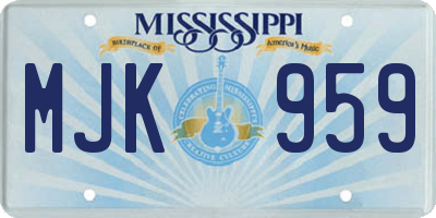 MS license plate MJK959