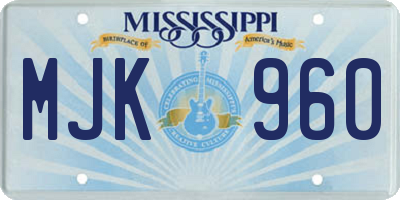 MS license plate MJK960
