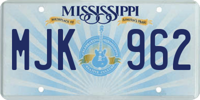 MS license plate MJK962