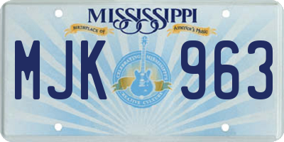 MS license plate MJK963