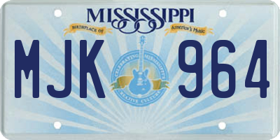 MS license plate MJK964