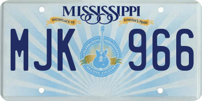 MS license plate MJK966