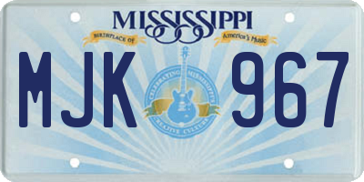 MS license plate MJK967