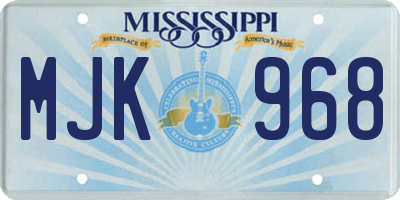 MS license plate MJK968