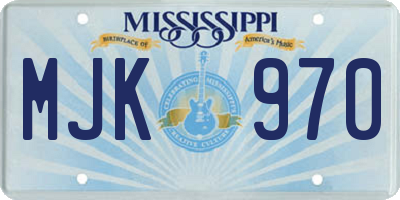 MS license plate MJK970