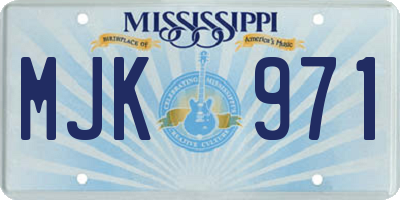 MS license plate MJK971