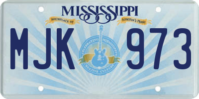 MS license plate MJK973
