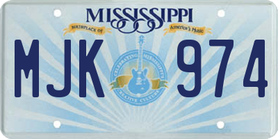 MS license plate MJK974