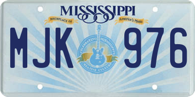 MS license plate MJK976