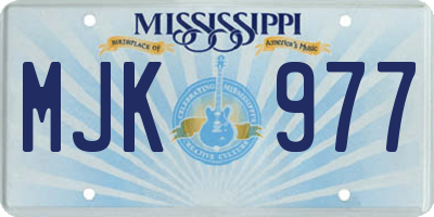 MS license plate MJK977