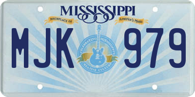 MS license plate MJK979