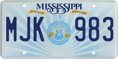 MS license plate MJK983