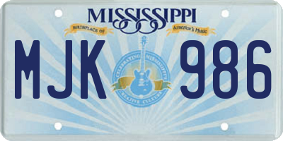 MS license plate MJK986