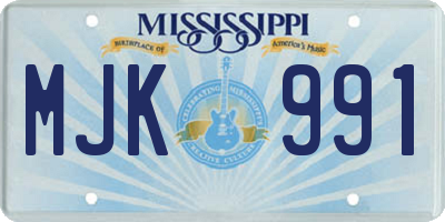 MS license plate MJK991