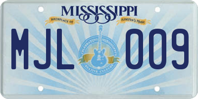 MS license plate MJL009