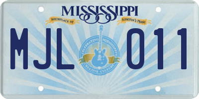 MS license plate MJL011