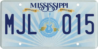 MS license plate MJL015