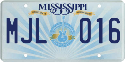 MS license plate MJL016