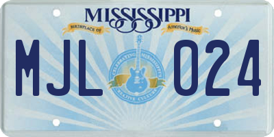 MS license plate MJL024