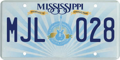 MS license plate MJL028
