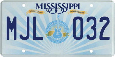 MS license plate MJL032