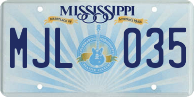 MS license plate MJL035