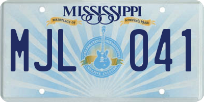 MS license plate MJL041