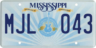 MS license plate MJL043