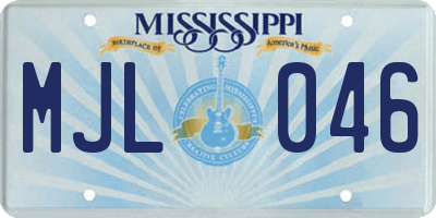 MS license plate MJL046