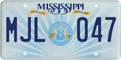MS license plate MJL047