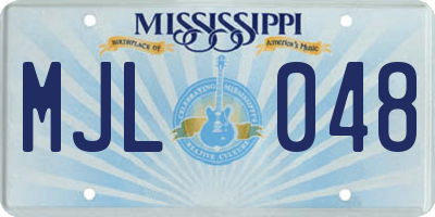 MS license plate MJL048