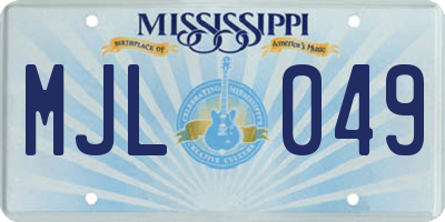 MS license plate MJL049