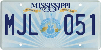 MS license plate MJL051