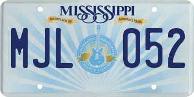 MS license plate MJL052
