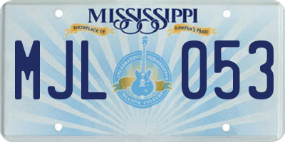 MS license plate MJL053