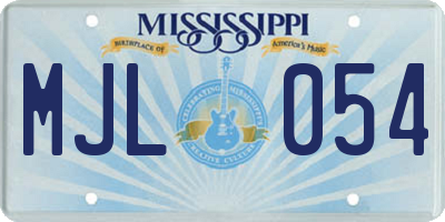 MS license plate MJL054