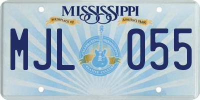 MS license plate MJL055