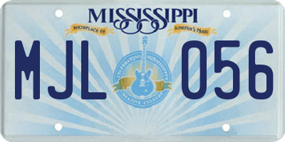 MS license plate MJL056