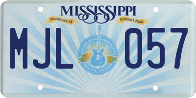 MS license plate MJL057